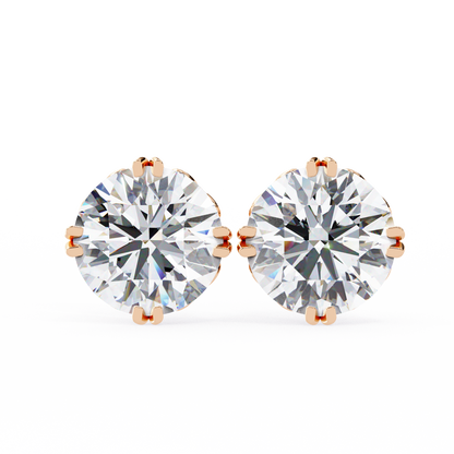 Aurora Frost – Round Lab Diamond Halo Stud Earrings