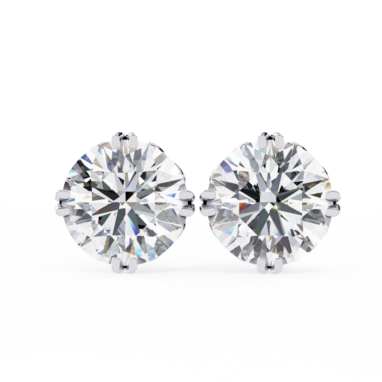 Aurora Frost – Round Lab Diamond Halo Stud Earrings