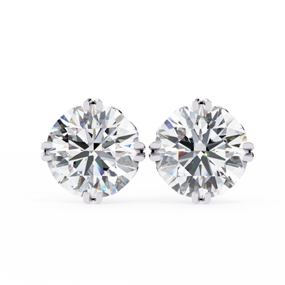 Aurora Frost – Round Lab Diamond Halo Stud Earrings