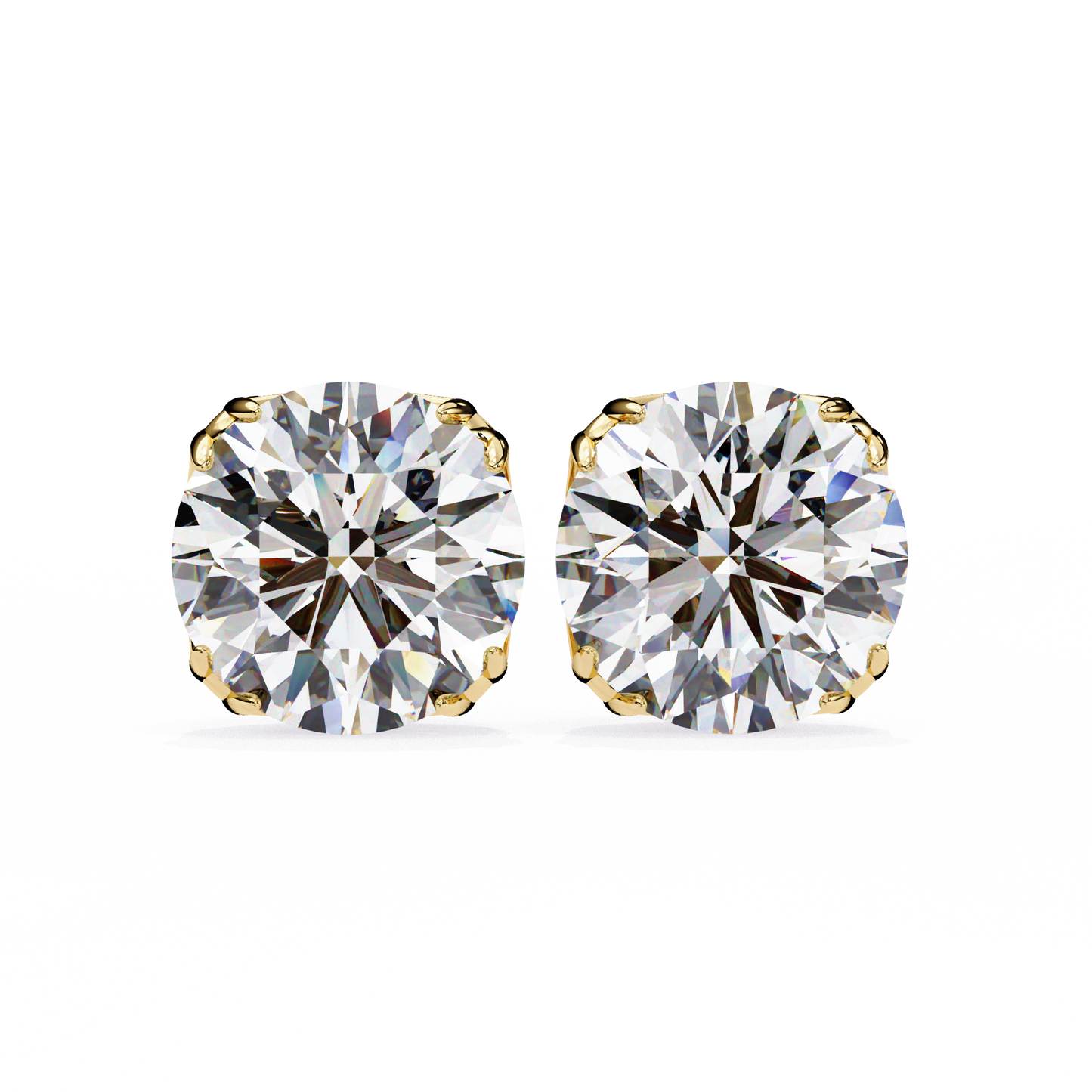 Solstice Glint – Round Lab Diamond Classic Halo Studs