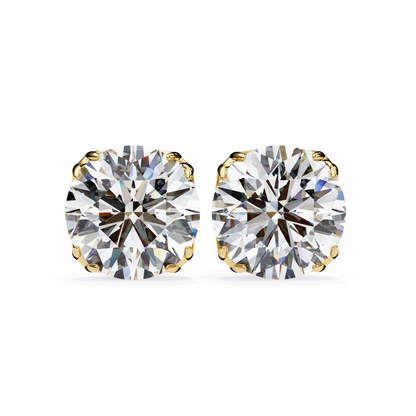 Solstice Glint – Round Lab Diamond Classic Halo Studs