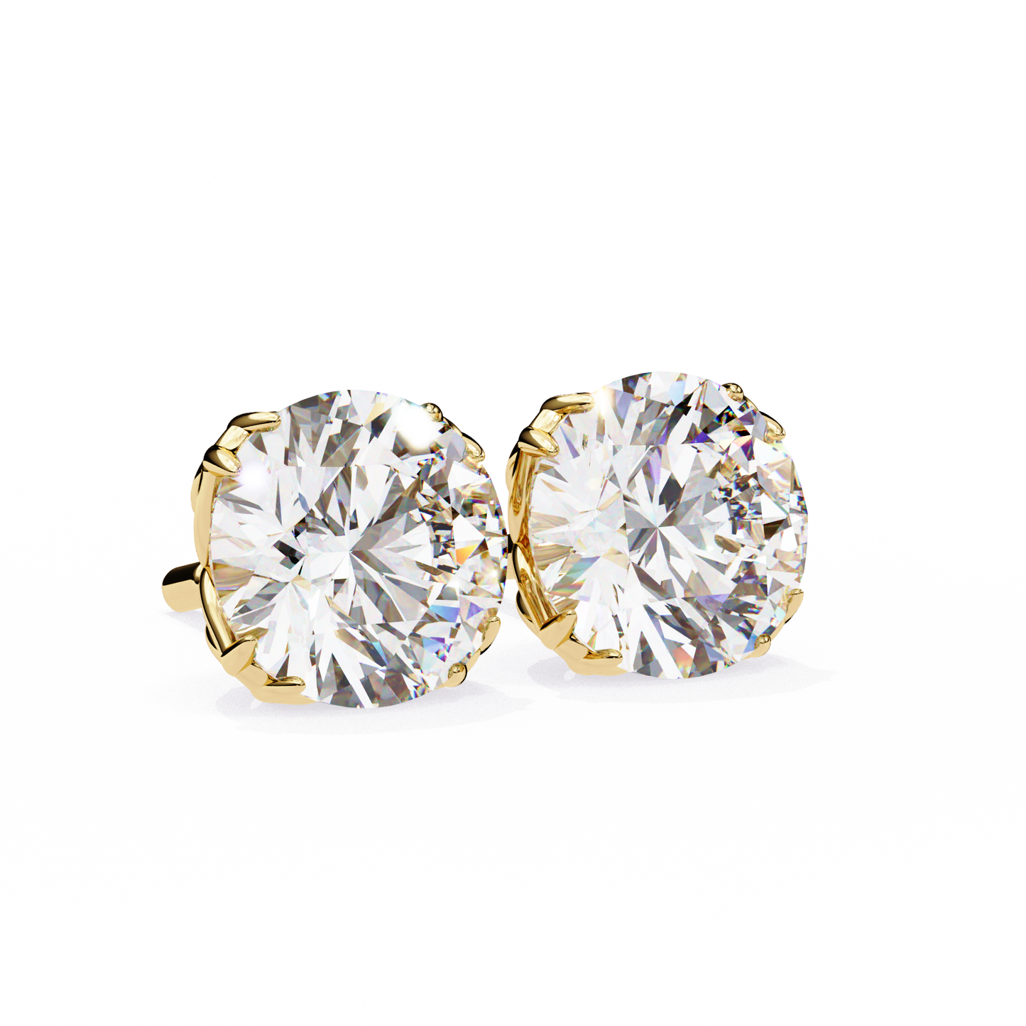 Solstice Glint – Round Lab Diamond Classic Halo Studs
