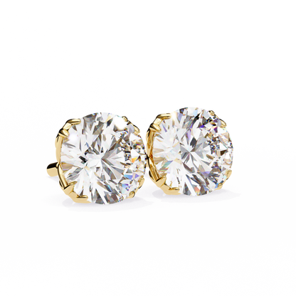 Solstice Glint – Round Lab Diamond Classic Halo Studs