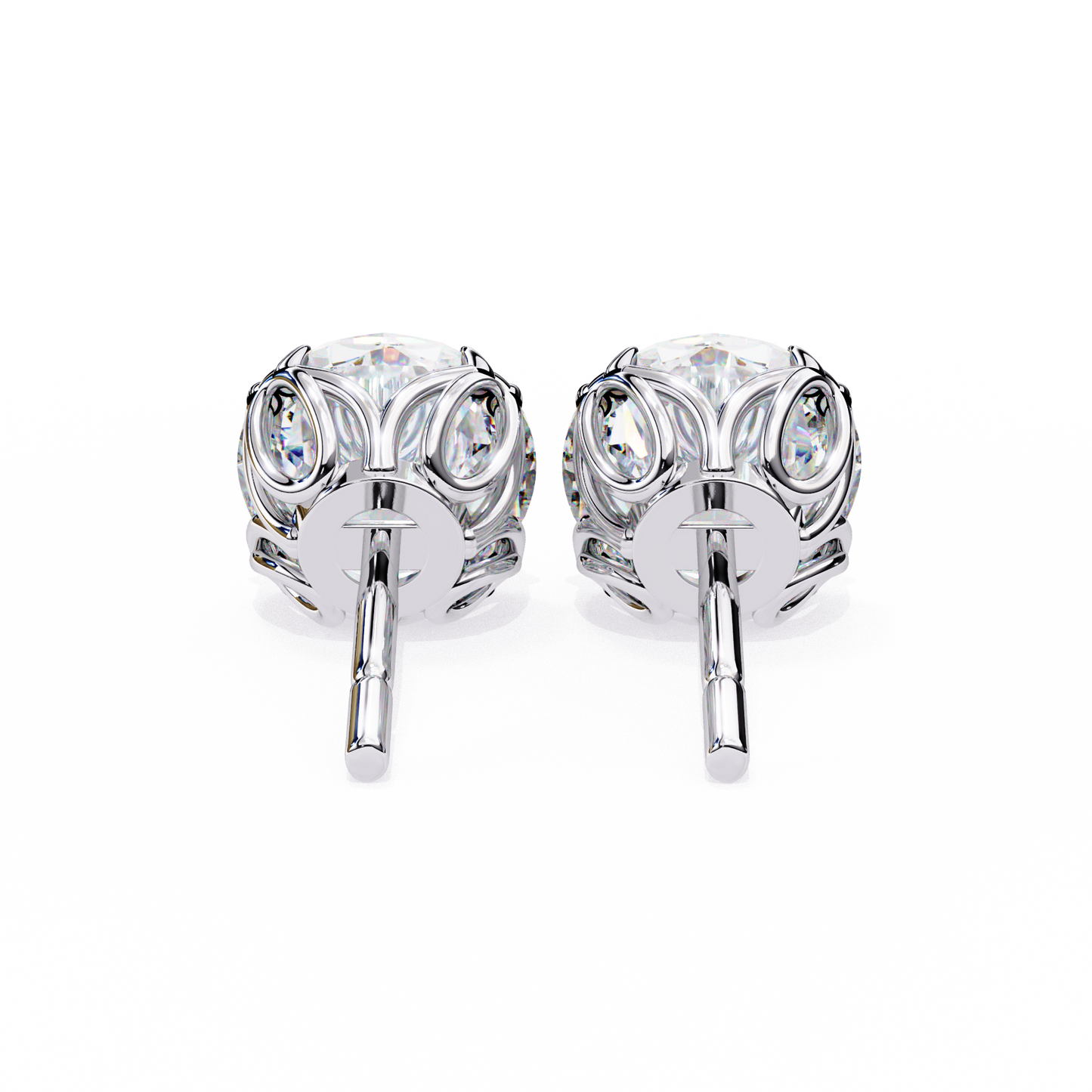 Solstice Glint – Round Lab Diamond Classic Halo Studs