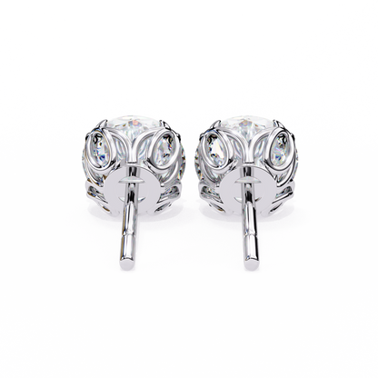 Solstice Glint – Round Lab Diamond Classic Halo Studs