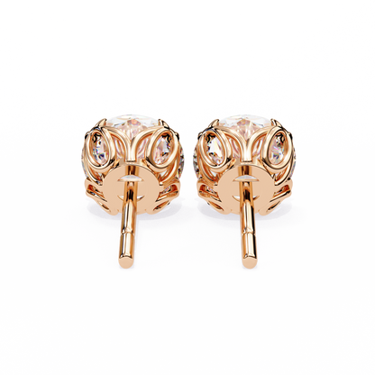Solstice Glint – Round Lab Diamond Classic Halo Studs