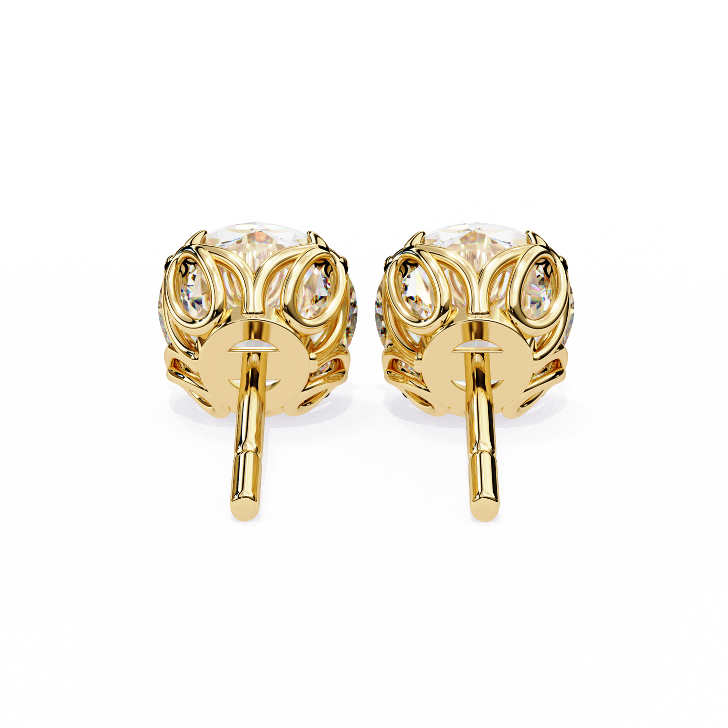 Solstice Glint – Round Lab Diamond Classic Halo Studs