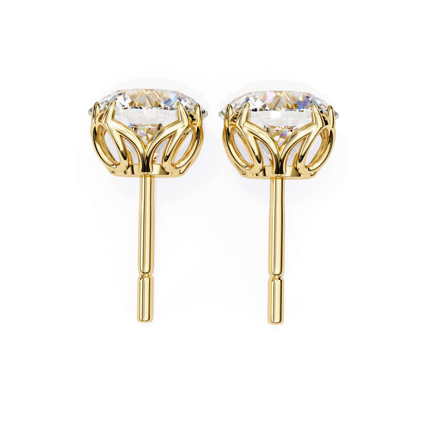 Solstice Glint – Round Lab Diamond Classic Halo Studs