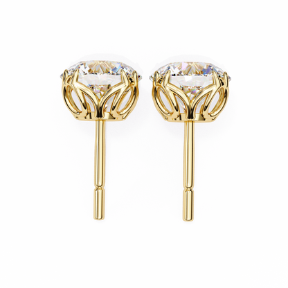 Solstice Glint – Round Lab Diamond Classic Halo Studs