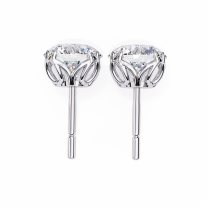 Solstice Glint – Round Lab Diamond Classic Halo Studs
