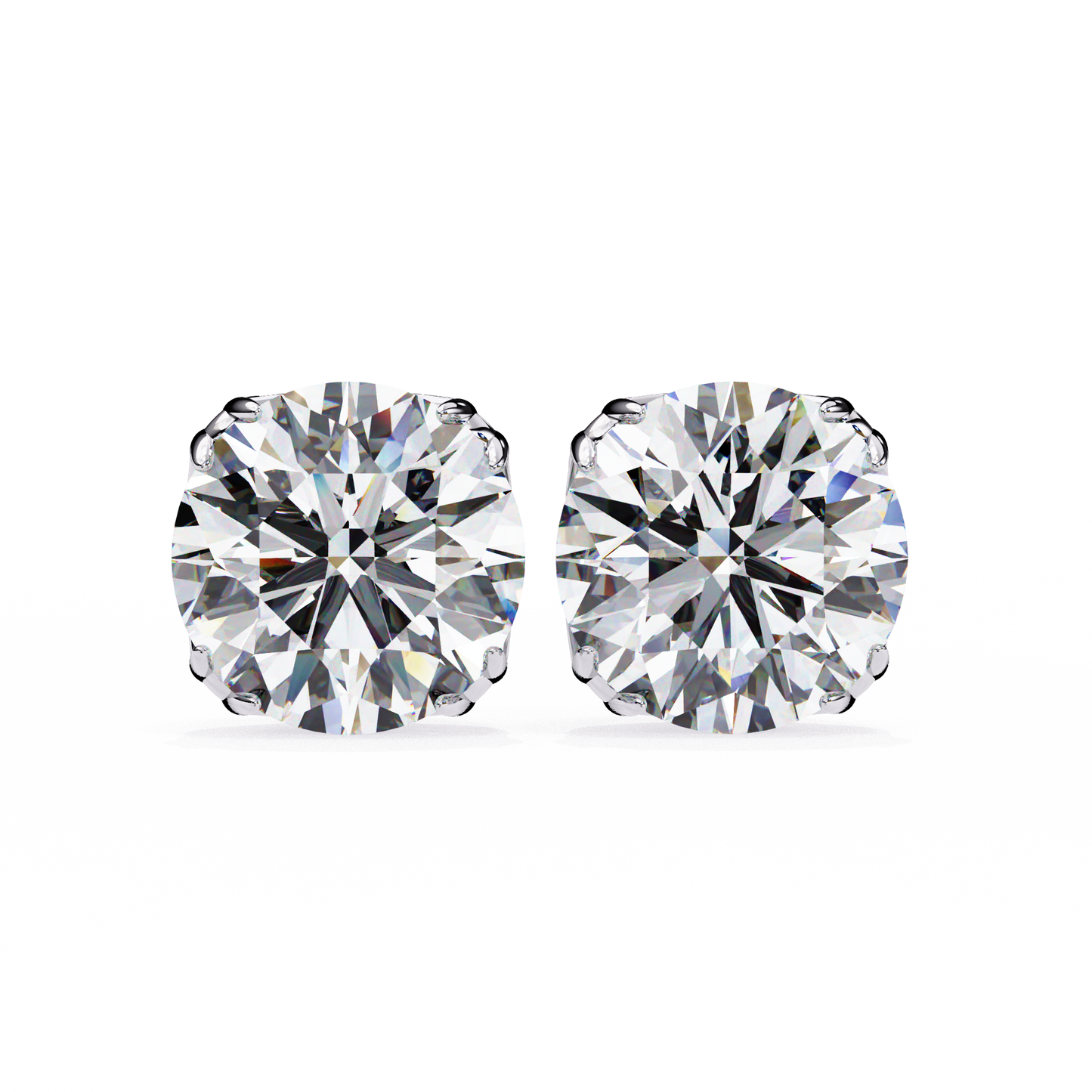 Solstice Glint – Round Lab Diamond Classic Halo Studs