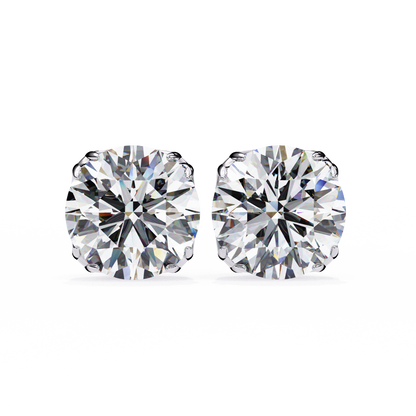 Solstice Glint – Round Lab Diamond Classic Halo Studs