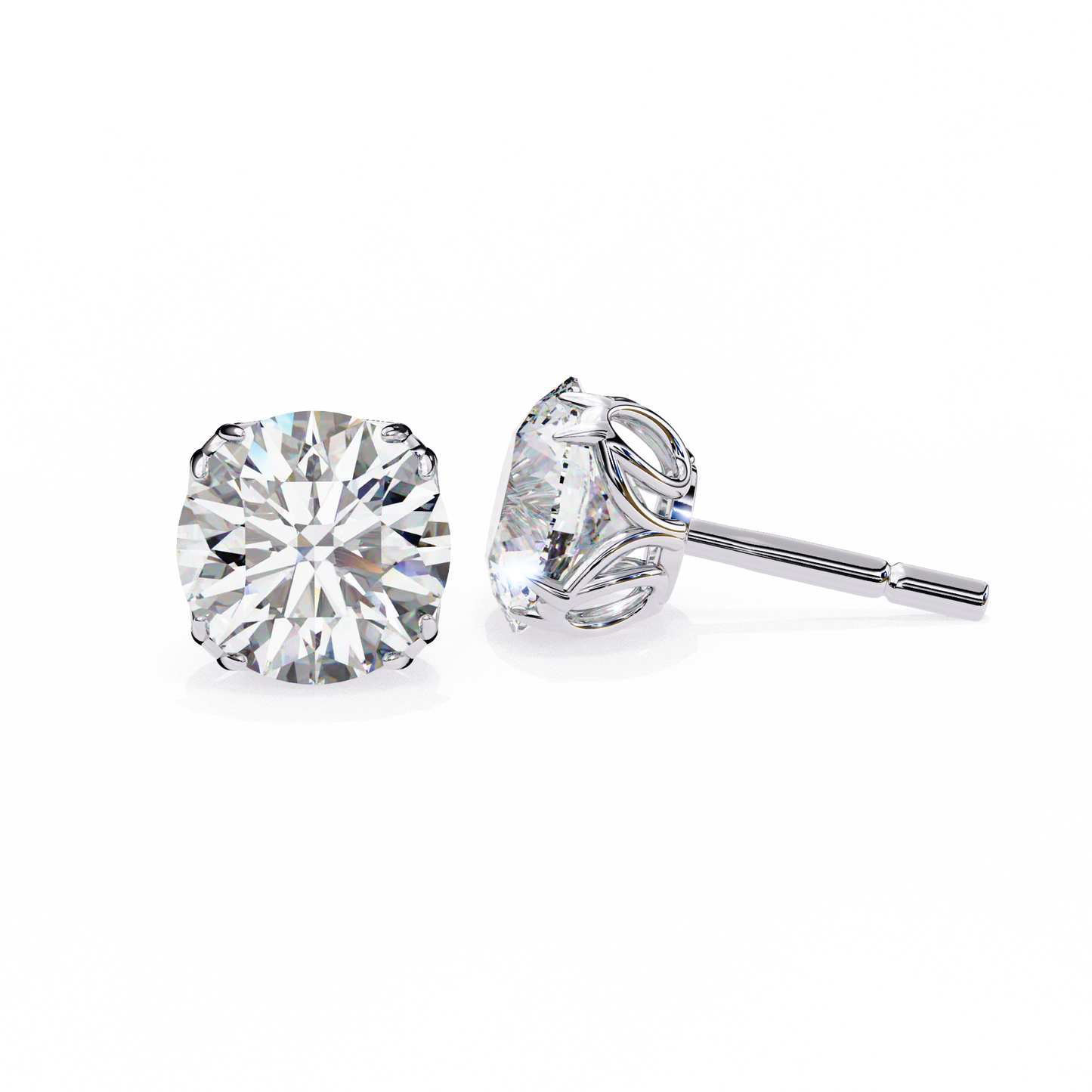 Solstice Glint – Round Lab Diamond Classic Halo Studs
