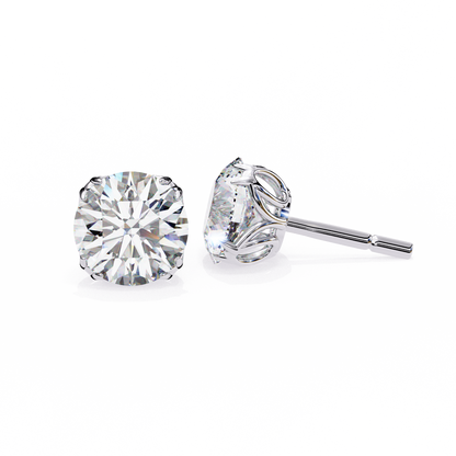 Solstice Glint – Round Lab Diamond Classic Halo Studs