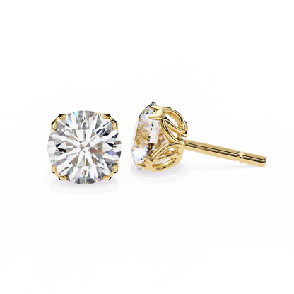 Solstice Glint – Round Lab Diamond Classic Halo Studs