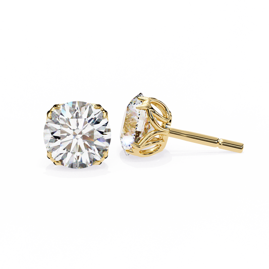 Solstice Glint – Round Lab Diamond Classic Halo Studs