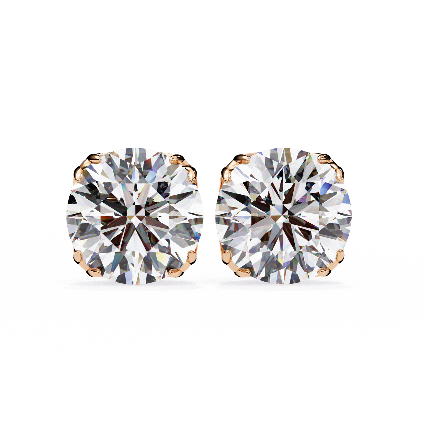 Solstice Glint – Round Lab Diamond Classic Halo Studs