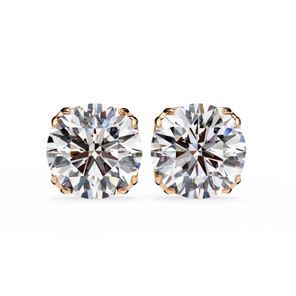 Solstice Glint – Round Lab Diamond Classic Halo Studs