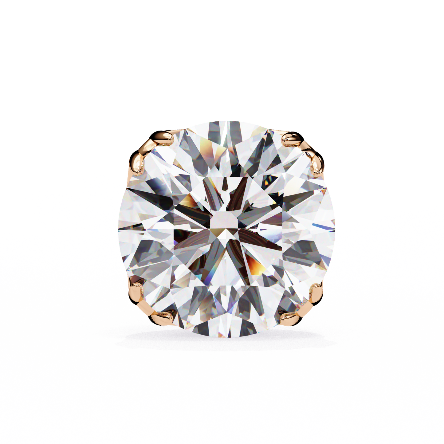 Solstice Glint – Round Lab Diamond Classic Halo Studs