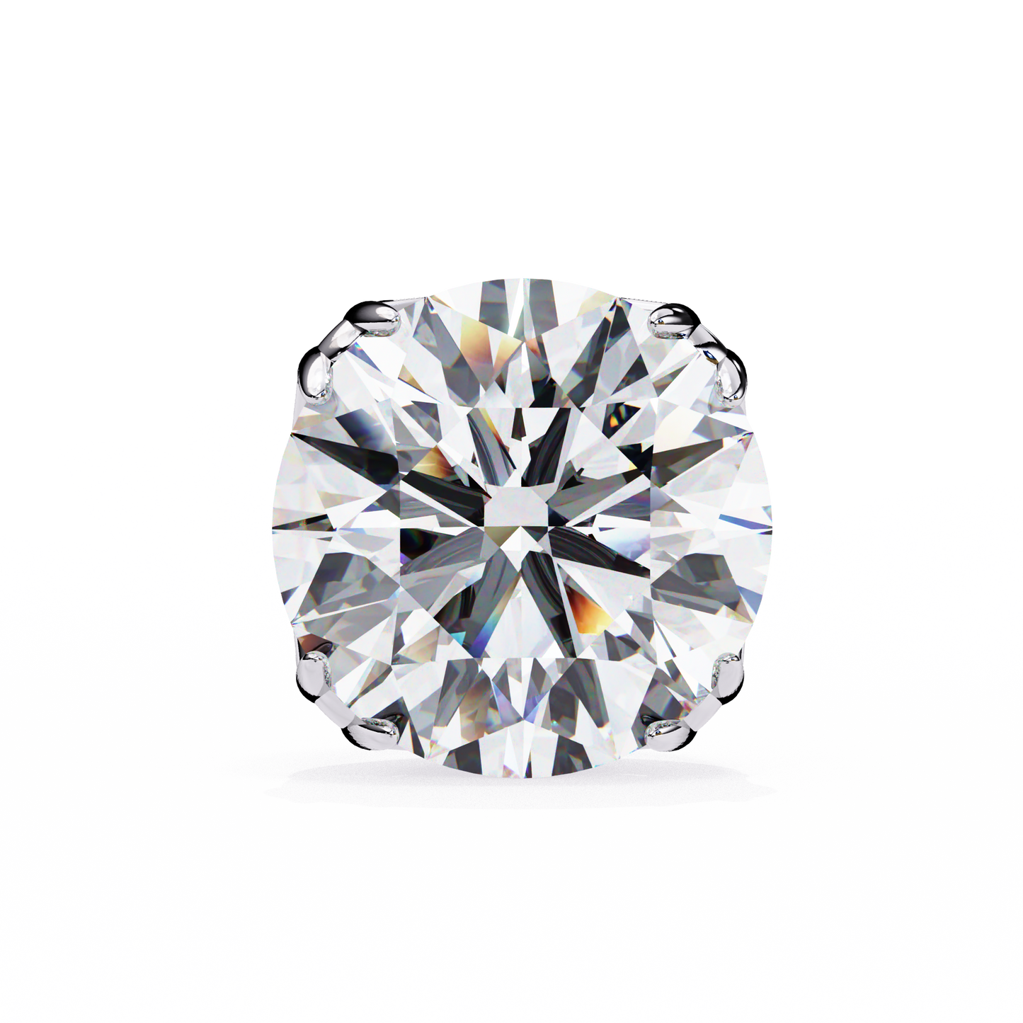 Solstice Glint – Round Lab Diamond Classic Halo Studs