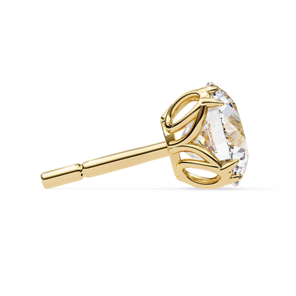 Solstice Glint – Round Lab Diamond Classic Halo Studs