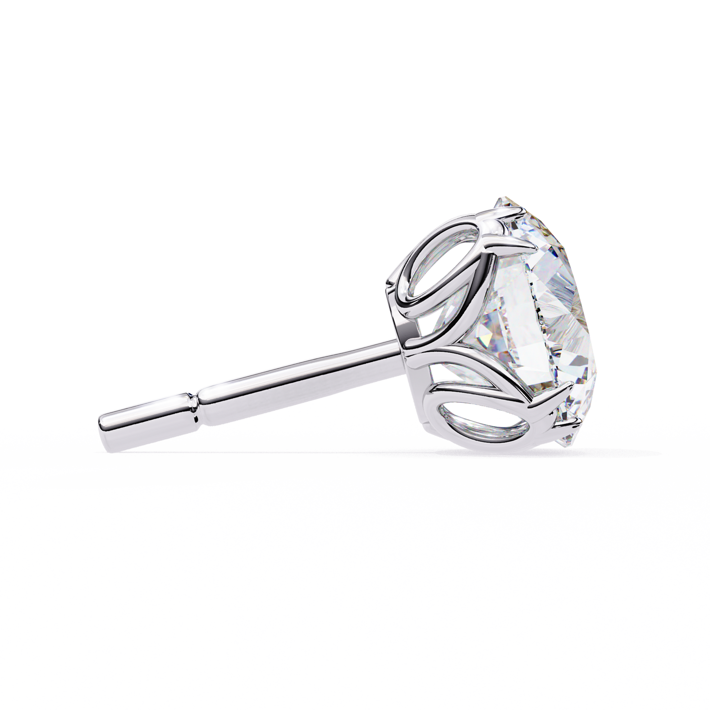 Solstice Glint – Round Lab Diamond Classic Halo Studs