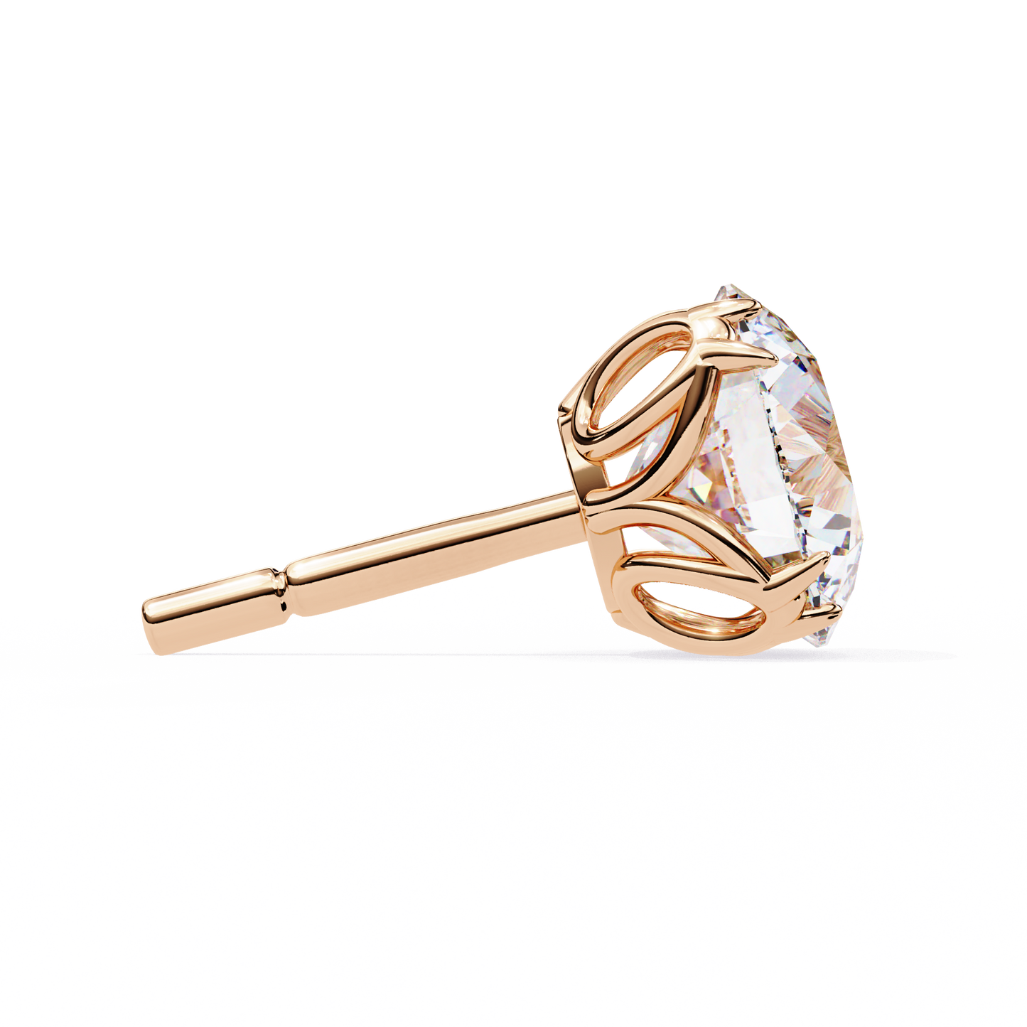Solstice Glint – Round Lab Diamond Classic Halo Studs