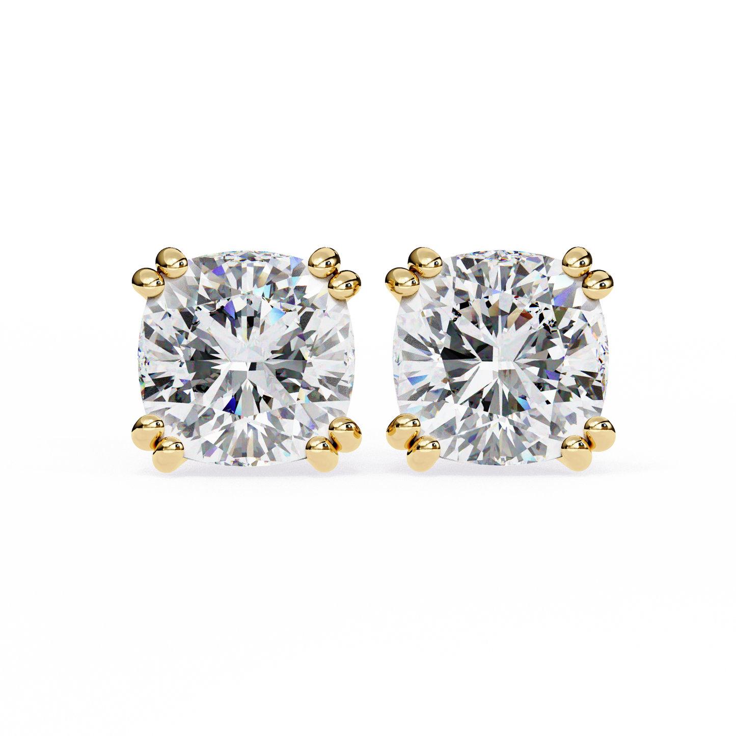 Luna Petal – Round Lab Diamond Floral Halo Studs