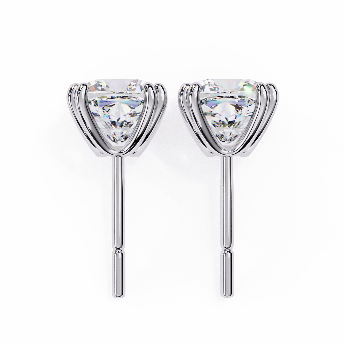 Luna Petal – Round Lab Diamond Floral Halo Studs