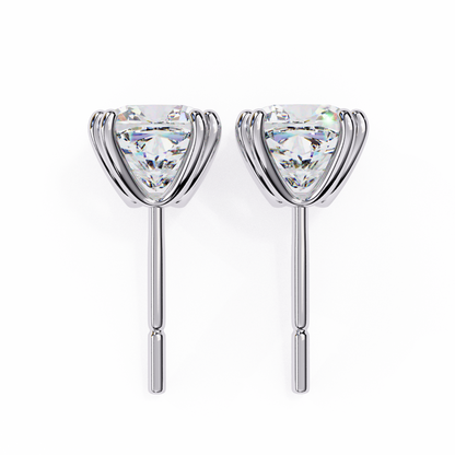 Luna Petal – Round Lab Diamond Floral Halo Studs
