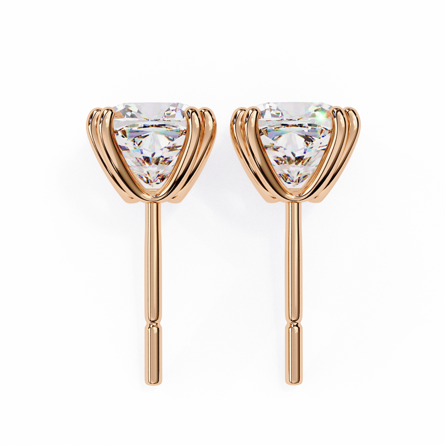 Luna Petal – Round Lab Diamond Floral Halo Studs