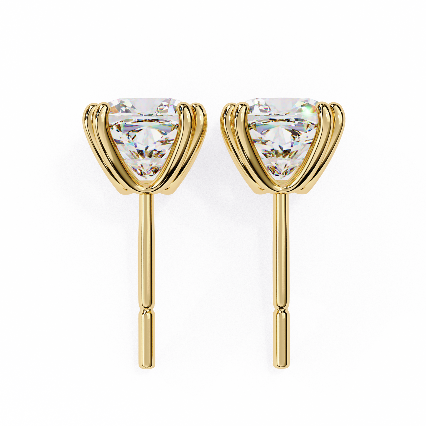 Luna Petal – Round Lab Diamond Floral Halo Studs