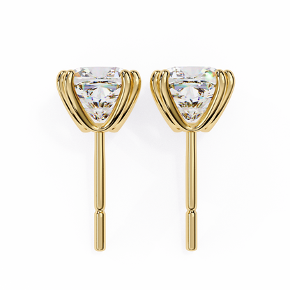 Luna Petal – Round Lab Diamond Floral Halo Studs