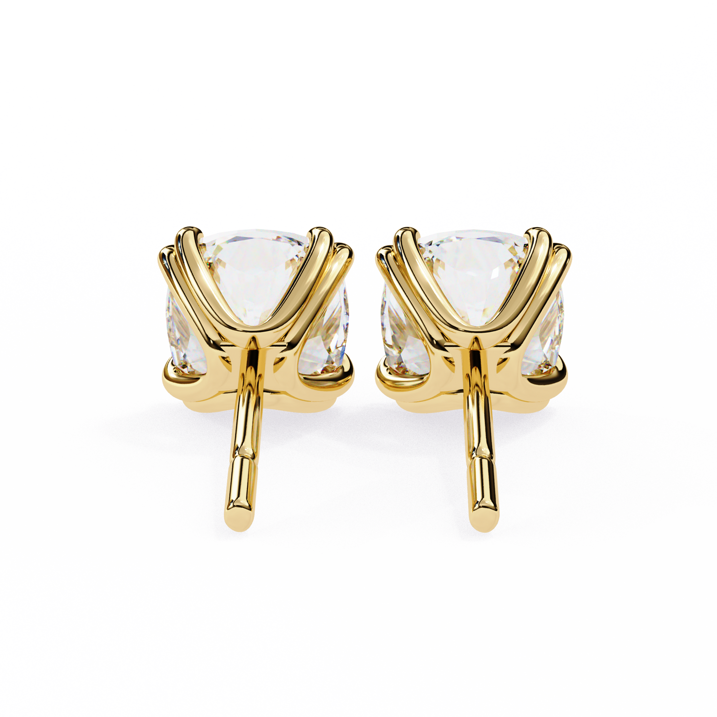 Luna Petal – Round Lab Diamond Floral Halo Studs
