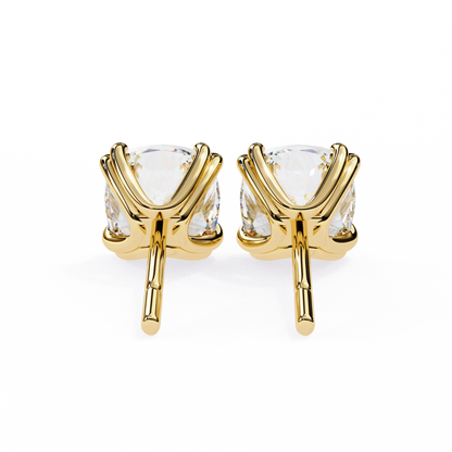Luna Petal – Round Lab Diamond Floral Halo Studs