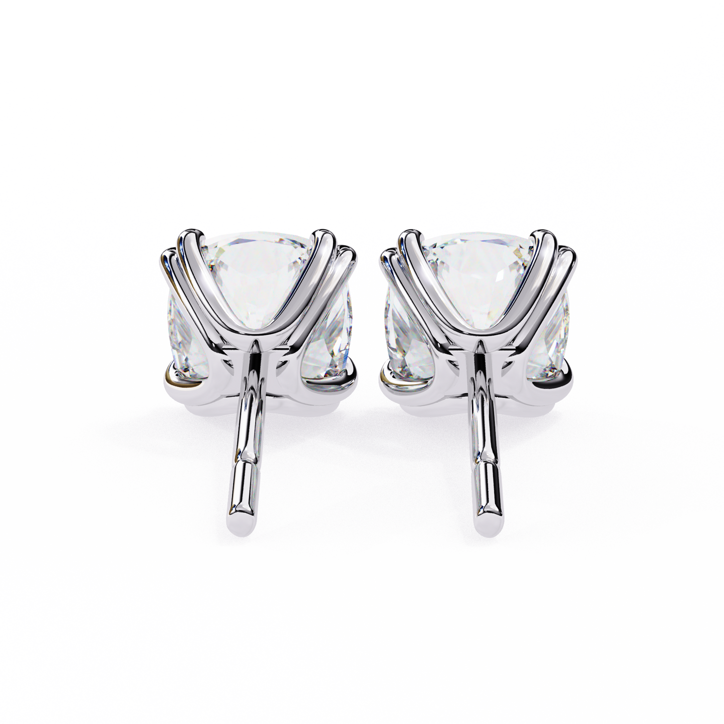 Luna Petal – Round Lab Diamond Floral Halo Studs