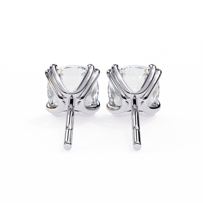 Luna Petal – Round Lab Diamond Floral Halo Studs