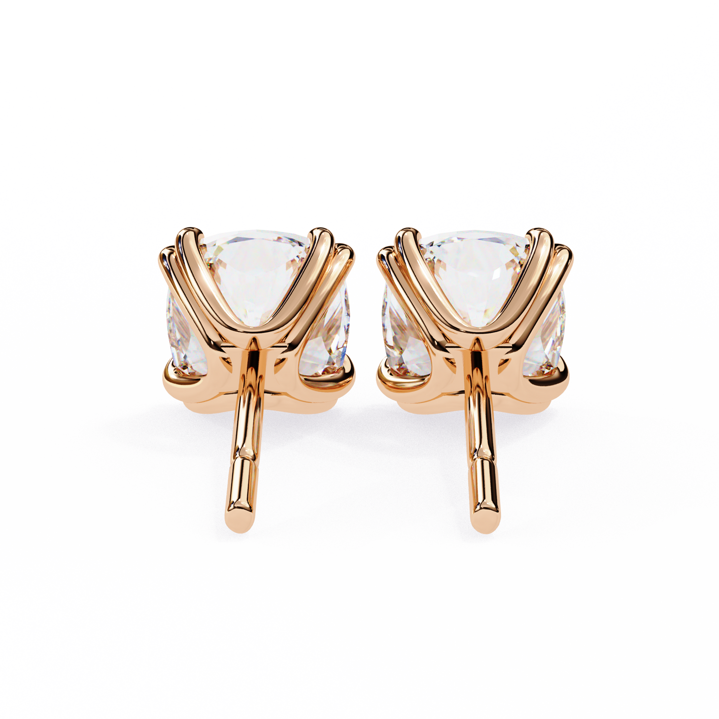 Luna Petal – Round Lab Diamond Floral Halo Studs