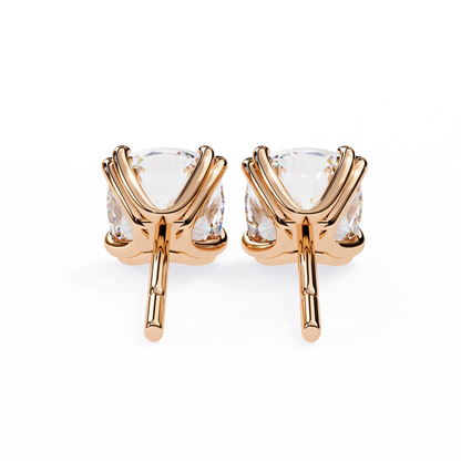 Luna Petal – Round Lab Diamond Floral Halo Studs