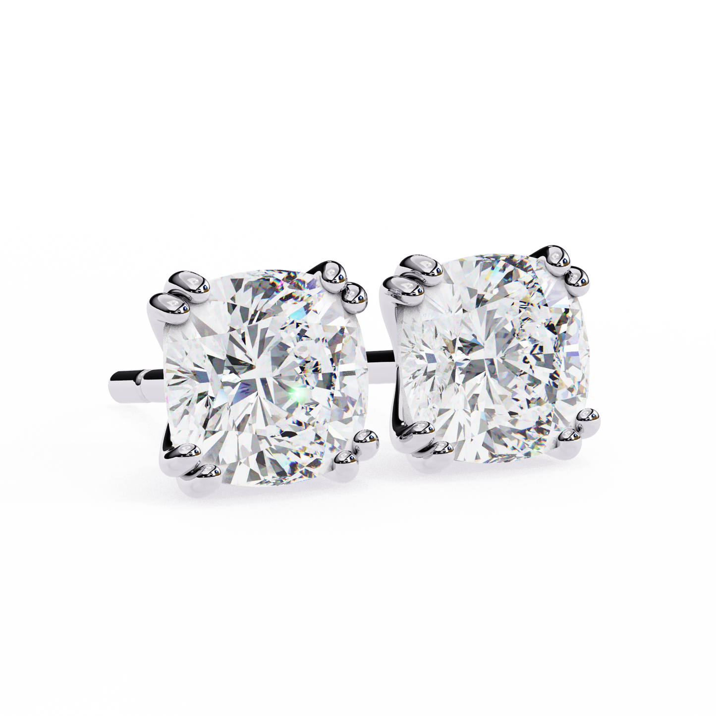 Luna Petal – Round Lab Diamond Floral Halo Studs