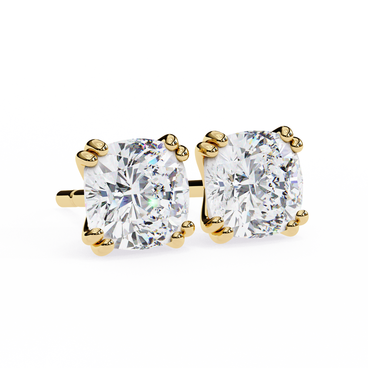 Luna Petal – Round Lab Diamond Floral Halo Studs