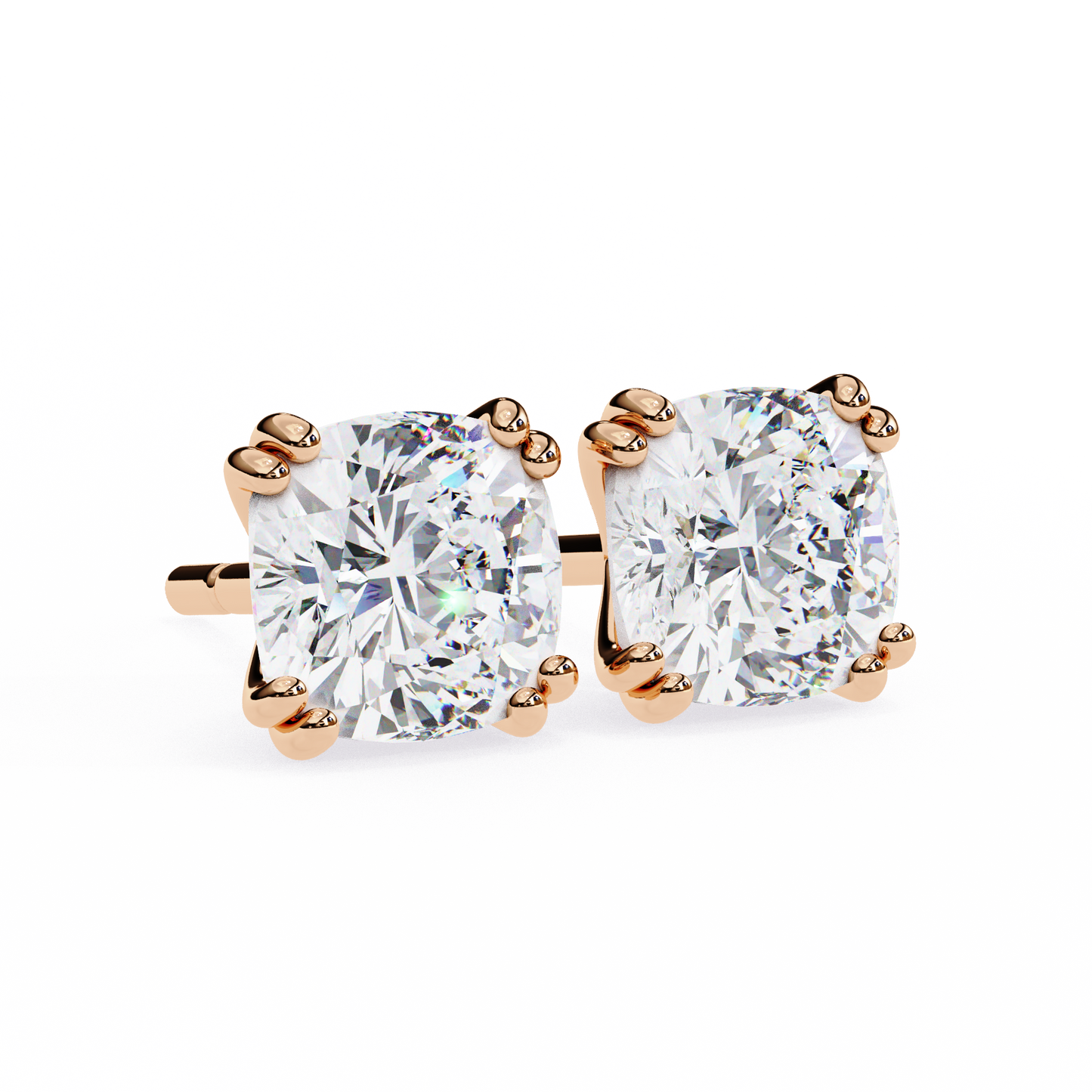 Luna Petal – Round Lab Diamond Floral Halo Studs