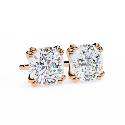 Luna Petal – Round Lab Diamond Floral Halo Studs