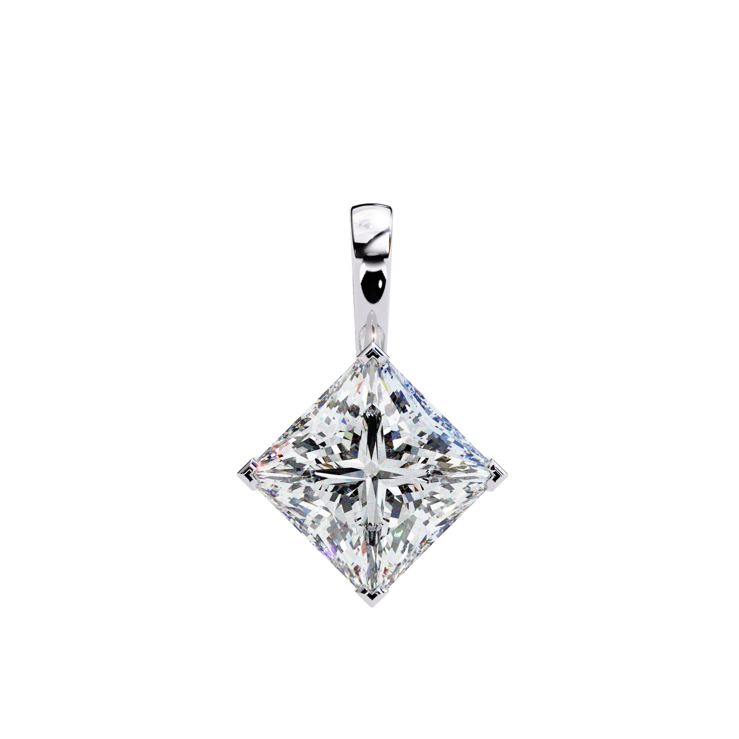 Royal Edge – Princess Cut Lab Diamond Chain Pendant