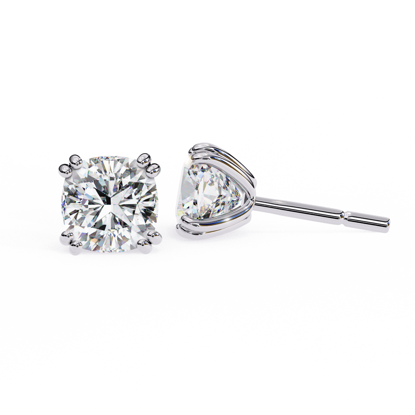 Luna Petal – Round Lab Diamond Floral Halo Studs
