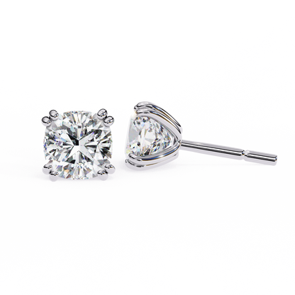 Luna Petal – Round Lab Diamond Floral Halo Studs