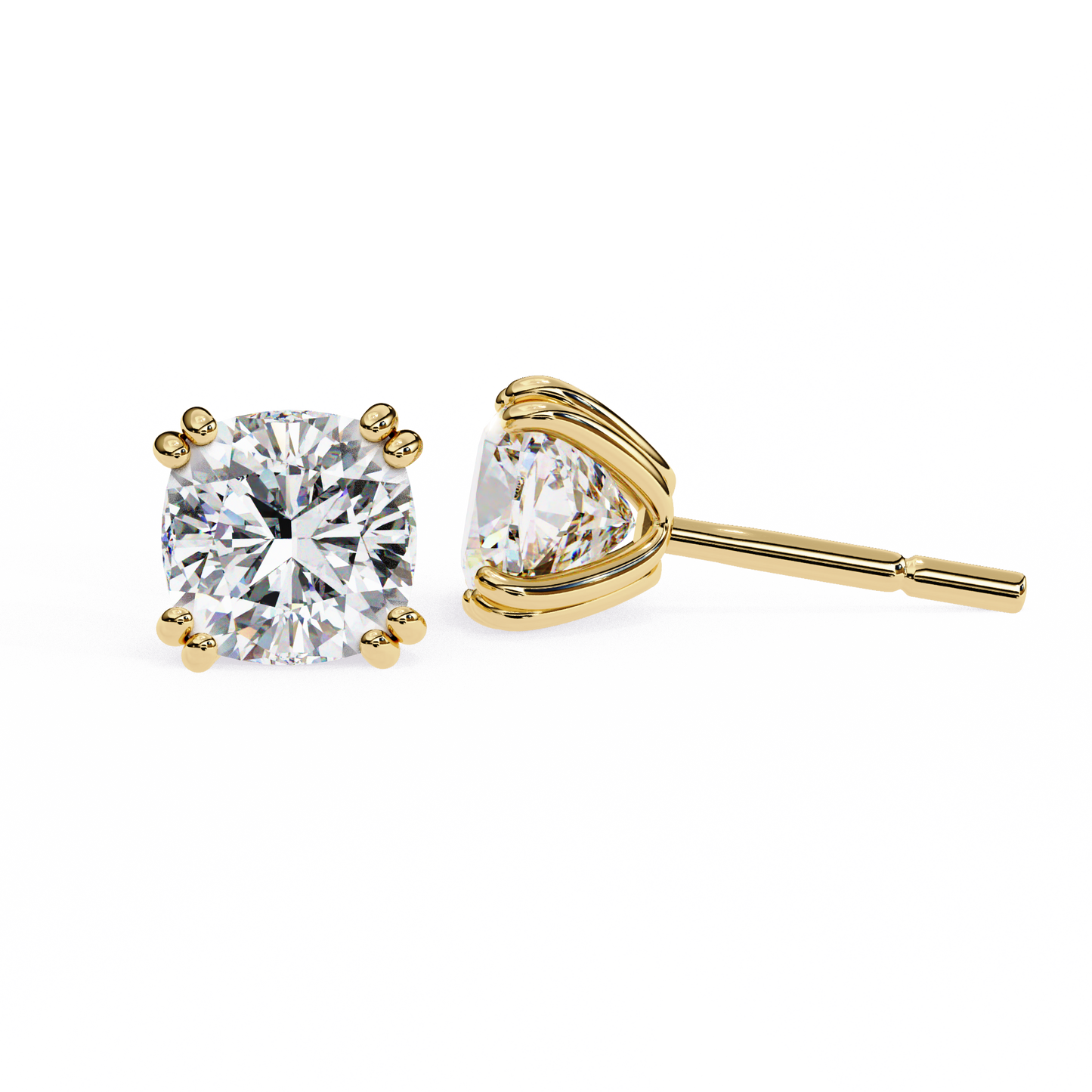 Luna Petal – Round Lab Diamond Floral Halo Studs