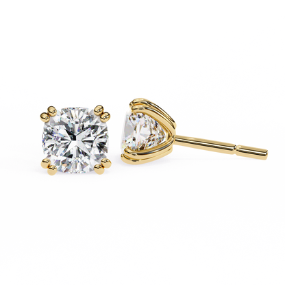 Luna Petal – Round Lab Diamond Floral Halo Studs