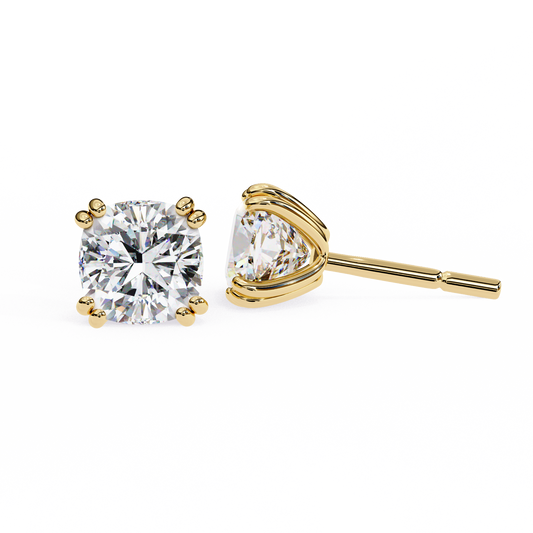 Luna Petal – Round Lab Diamond Floral Halo Studs