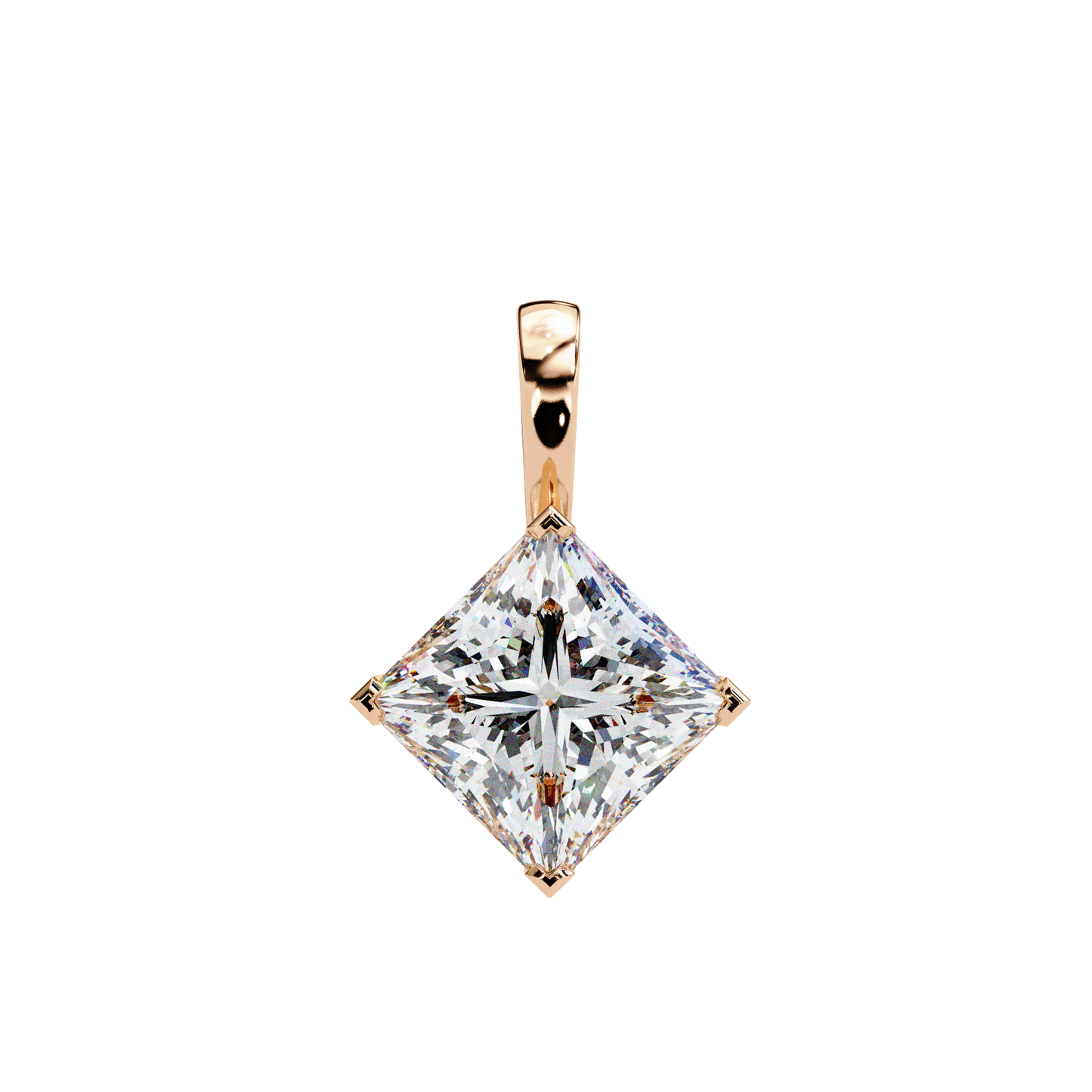 Royal Edge – Princess Cut Lab Diamond Chain Pendant